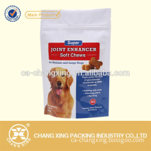 transparent laminated material pet food bag with clear window or ziplock